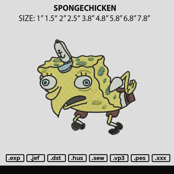 Spongechicken Embroidery File 6 sizes