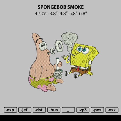 Spongebob Smook Embroidery File 4 size