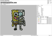 Spongebob Skeleton Emboidery File 6 sizes