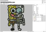 Spongebob Skeleton Emboidery File 6 sizes