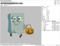 Spongebob Halloween V5 Embroidery File 4 size