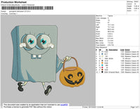 Spongebob Halloween V5 Embroidery File 4 size
