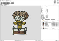 Spongebrain Embroidery File 6 sizes