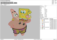 Spongepatrick V2 Embroidery File 6 sizes