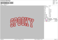 Spooky Embroidery File 6 sizes