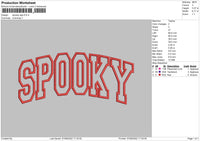 Spooky Embroidery File 6 sizes