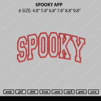 Spooky Embroidery File 6 sizes