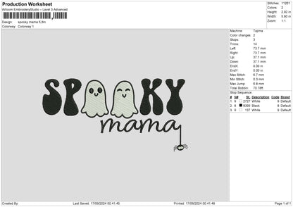 Spookytext 1709b Embroidery File 6 sizes