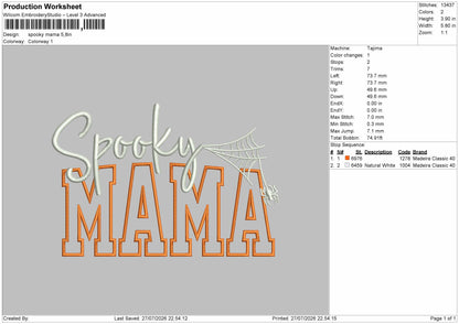 Spooky Text 2707 Embroidery Machine Design File 6 sizes