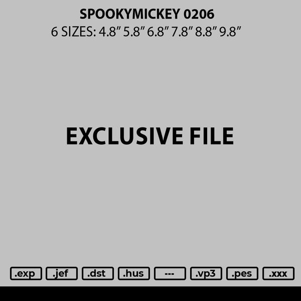Spookymickey 0206 Embroidery File 6 sizes