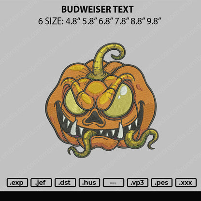 Spooky Pumpkin Embroidery File 5 sizes