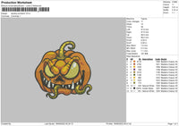 Spooky Pumpkin Embroidery File 5 sizes