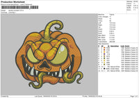 Spooky Pumpkin Embroidery File 5 sizes