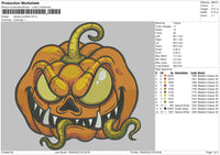 Spooky Pumpkin Embroidery File 5 sizes