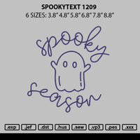 Spookytext 1209 Embroidery File 6 sizes