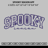 Spooky Season App Embroidery File 6 sizes