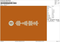 Spotify2503 Embroidery File 6 sizes