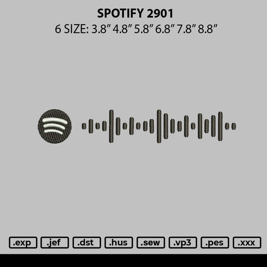 Spotify 2901 Embroidery File 6 sizes
