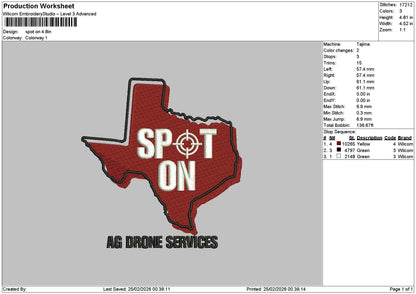 Spotontext Embroidery File 6 sizes
