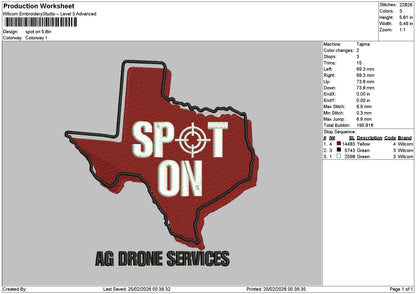 Spotontext Embroidery File 6 sizes