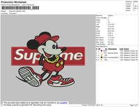 Supreme Mickey Embroidery File 4 size