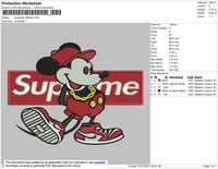 Supreme Mickey Embroidery File 4 size