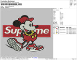 Supreme Mickey Embroidery File 4 size