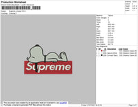 Supreme Snoopy Embroidery File 4 size