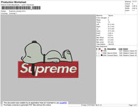 Supreme Snoopy Embroidery File 4 size