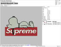 Supreme Snoopy Embroidery File 4 size