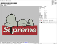 Supreme Snoopy Embroidery File 4 size