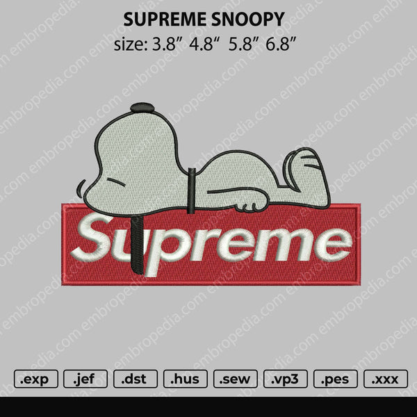 Supreme Snoopy Embroidery File 4 size