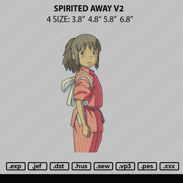 Spirited Away V2 Embroidery File 4 size