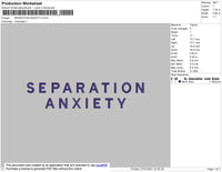 Separation Anxiety Embroidery File 4 size