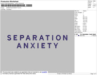 Separation Anxiety Embroidery File 4 size