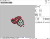 Spartan Logo Embroidery File 4 size