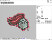 Spartan Logo Embroidery File 4 size