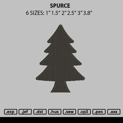 Spruce Embroidery File 6 sizes