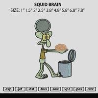 Squid Brain Embroidery File 6 sizes