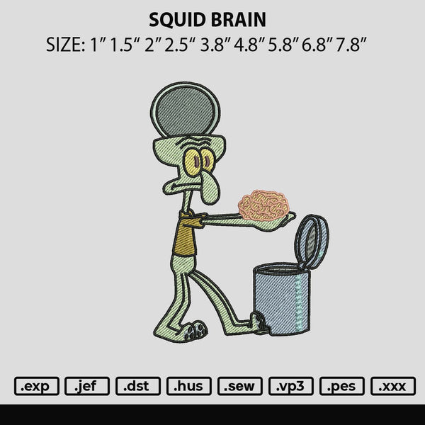 Squid Brain Embroidery File 6 sizes