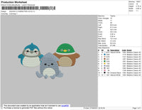 Squish 3 Character Embroidery File 4 size