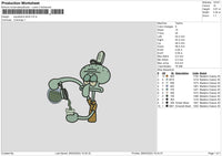 Squid Drink Embroidery File 6 sizes
