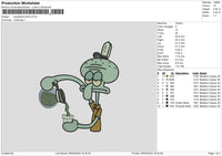 Squid Drink Embroidery File 6 sizes