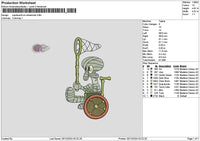 Squid 2512 Embroidery File 6 sizes