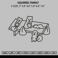 Squirrel Family Embroidery File 6 sizes