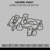 Squirrel Family Embroidery File 6 sizes