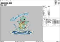 Squirtle01 Embroidery File 6 sizes