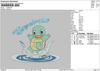 Squirtle01 Embroidery File 6 sizes