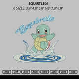Squirtle01 Embroidery File 6 sizes