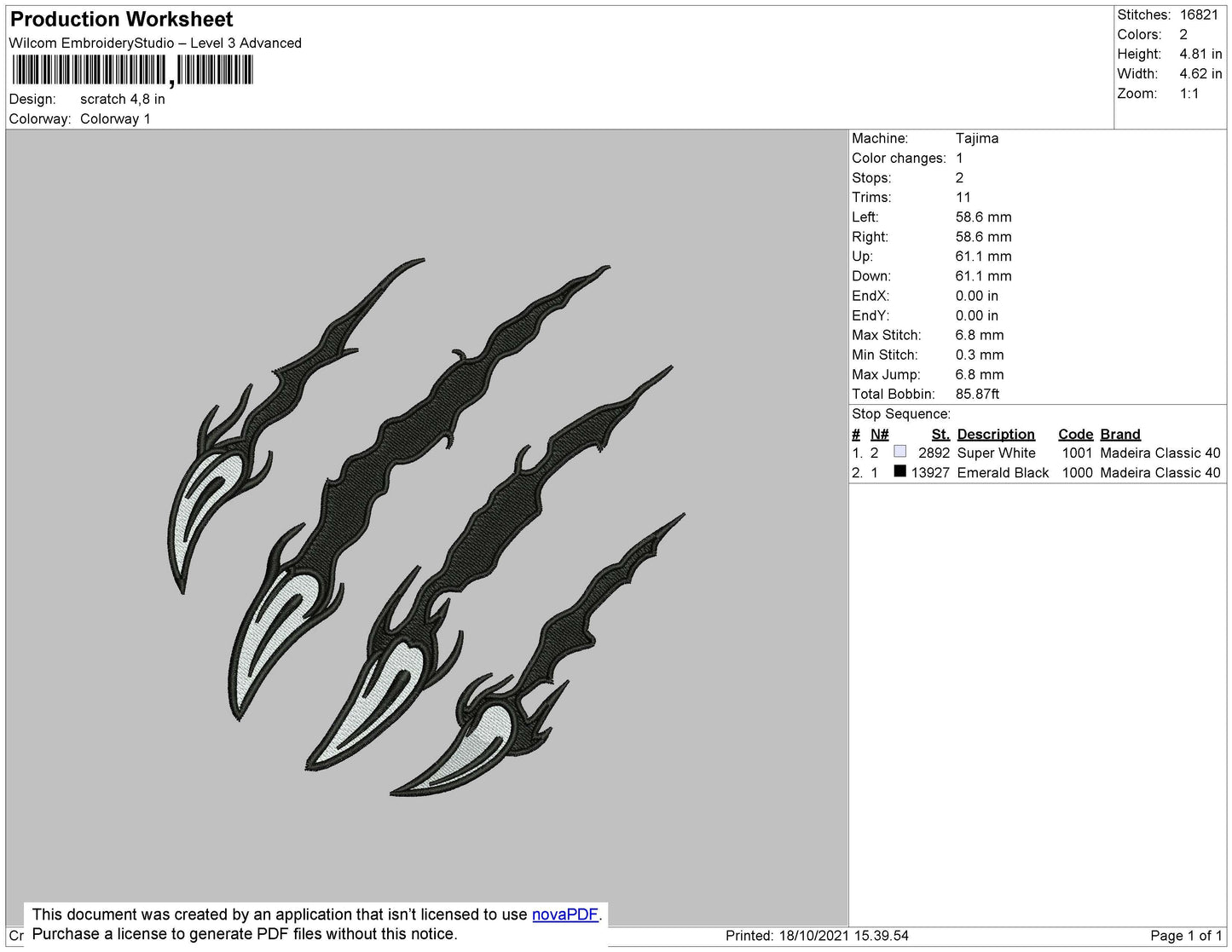 Scartch Embroidery File 4 size